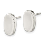 FJC Finejewelers 925 Sterling Silver Button Polished Oval Post Earrings 13 x 8 mm