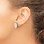 FJC Finejewelers 925 Sterling Silver Button Polished Oval Post Earrings 13 x 8 mm
