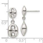 FJC Finejewelers 925 Sterling Silver Polished Oval Dangle Post Earrings 22 x 8 mm