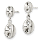 FJC Finejewelers 925 Sterling Silver Polished Oval Dangle Post Earrings 22 x 8 mm