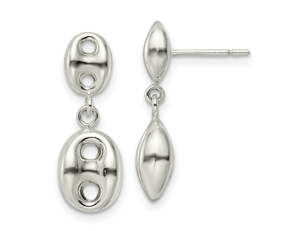 FJC Finejewelers 925 Sterling Silver Polished Oval Dangle Post Earrings 22 x 8 mm