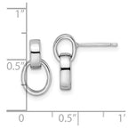 FJC Finejewelers 925 Sterling Silver Dangle Rhodium Plated Polished Link Post Earrings 14 x 7 mm
