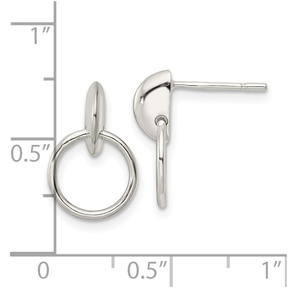 FJC Finejewelers 925 Sterling Silver Circle Dangle Post Earrings 15 x 10 mm
