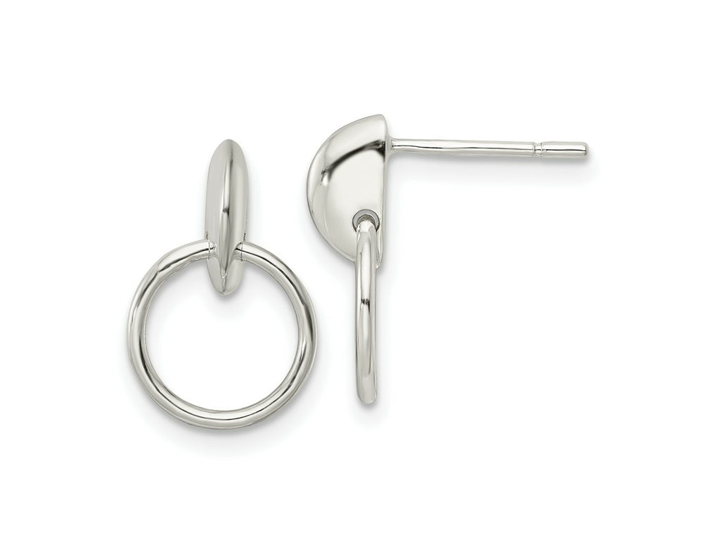 FJC Finejewelers 925 Sterling Silver Circle Dangle Post Earrings 15 x 10 mm