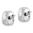 FJC Finejewelers 925 Sterling Silver Button  Post Polished and Textured Square Earrings 12 x 12 mm