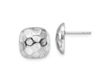 FJC Finejewelers 925 Sterling Silver Button  Post Polished and Textured Square Earrings 12 x 12 mm
