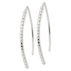 FJC Finejewelers 925 Sterling Silver Dangle Polished and Textured Threader Earrings 43 x 1 mm