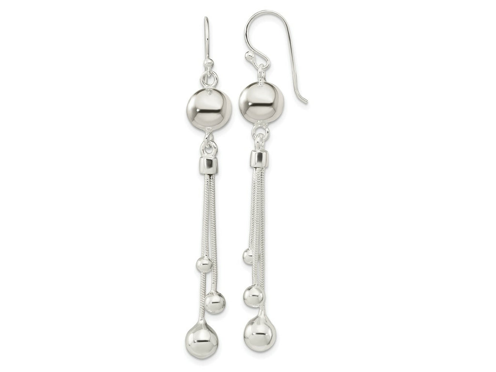 FJC Finejewelers 925 Sterling Silver Polished Beaded Multi-Strand Chain Dangle Earrings 63 x 8 mm