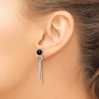 FJC Finejewelers 925 Sterling Silver Polished Fancy Onyx Bead and Bars Post Dangle Earrings 36 x 7 mm