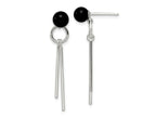 FJC Finejewelers 925 Sterling Silver Polished Fancy Onyx Bead and Bars Post Dangle Earrings 36 x 7 mm