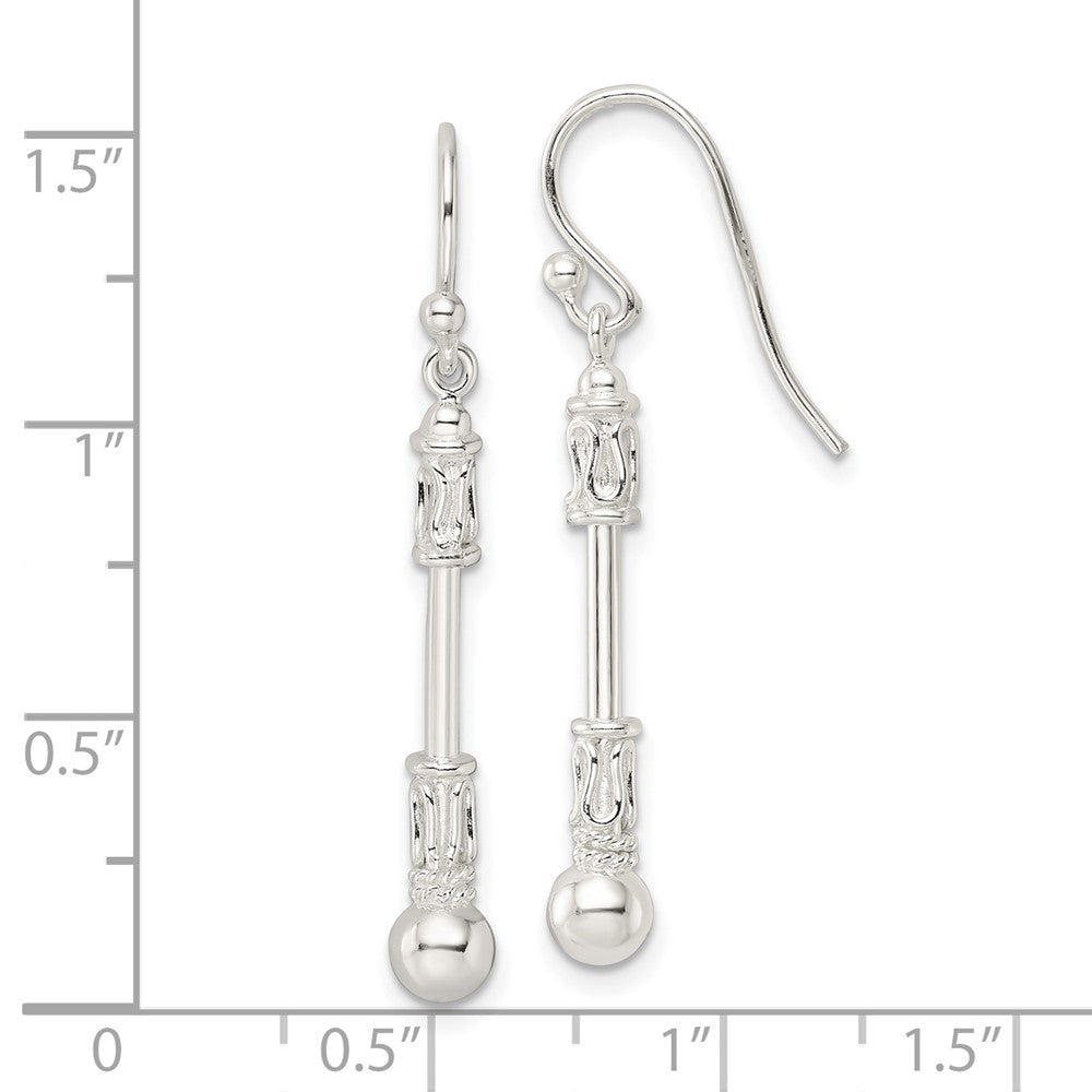 FJC Finejewelers 925 Sterling Silver Polished Fancy Beaded Dangle Earrings 37 x 4 mm
