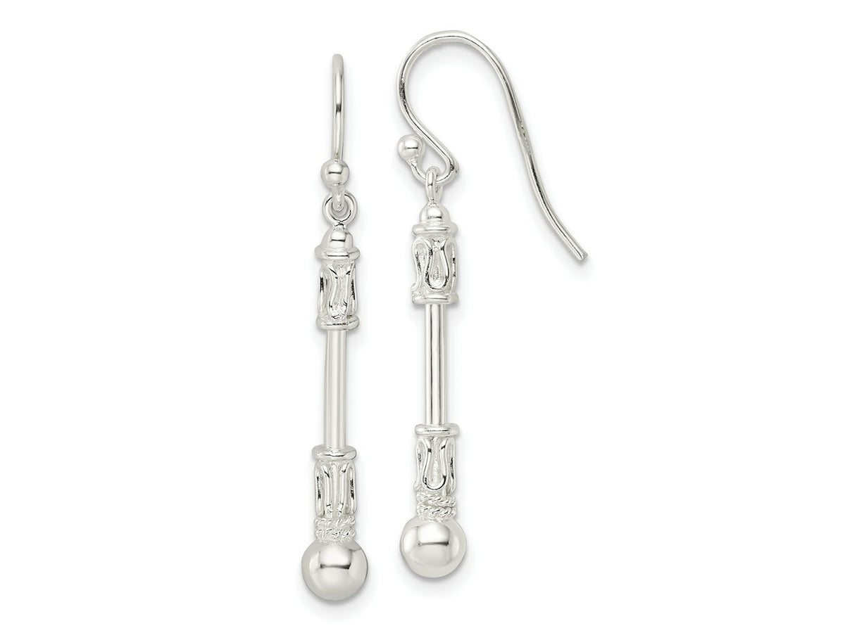 FJC Finejewelers 925 Sterling Silver Polished Fancy Beaded Dangle Earrings 37 x 4 mm