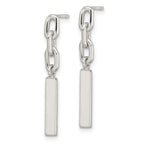 FJC Finejewelers 925 Sterling Silver Polished Bar and Chain Link Post Dangle Earrings 28 x 3 mm
