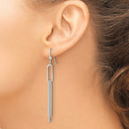 FJC Finejewelers 925 Sterling Silver Oval and Multi-Strand Beaded Chain Dangle Earrings 67 x 5 mm