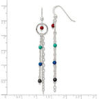 FJC Finejewelers 925 Sterling Silver Polished Multicolor Glass Beads and Chain Dangle Earrings 71 x 10 mm