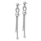 FJC Finejewelers 925 Sterling Silver Rhod-plated Polished Beaded Chain Post Dangle Earrings 48 x 6 mm