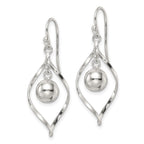 FJC Finejewelers 925 Sterling Silver Polished Twisted and Ball Dangle Earrings 40 x 14 mm