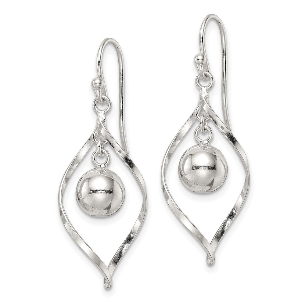 FJC Finejewelers 925 Sterling Silver Polished Twisted and Ball Dangle Earrings 40 x 14 mm