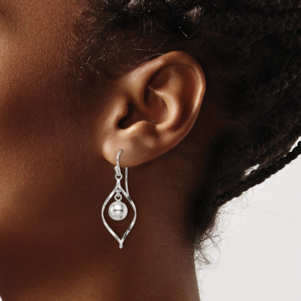 FJC Finejewelers 925 Sterling Silver Polished Twisted and Ball Dangle Earrings 40 x 14 mm