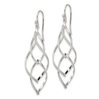 FJC Finejewelers 925 Sterling Silver Polished and Lasered Texture Twisted Dangle Hook Earrings 51 x 14 mm