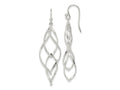 FJC Finejewelers 925 Sterling Silver Polished and Lasered Texture Twisted Dangle Hook Earrings 51 x 14 mm