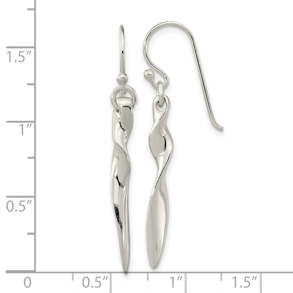 FJC Finejewelers 925 Sterling Silver Polished Twisted Bar Dangle Shephard Hook Earrings 38 x 4 mm