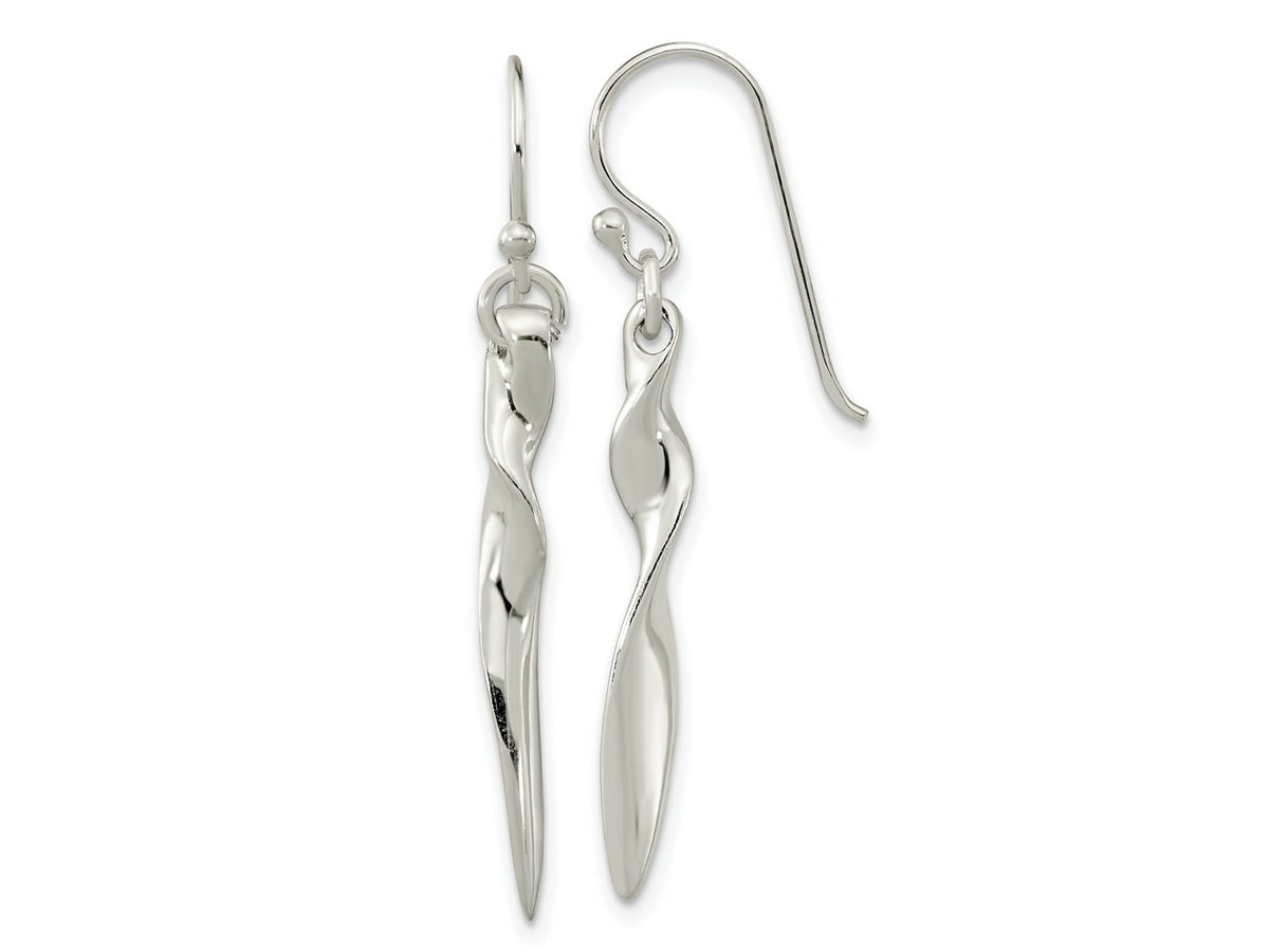 FJC Finejewelers 925 Sterling Silver Polished Twisted Bar Dangle Shephard Hook Earrings 38 x 4 mm