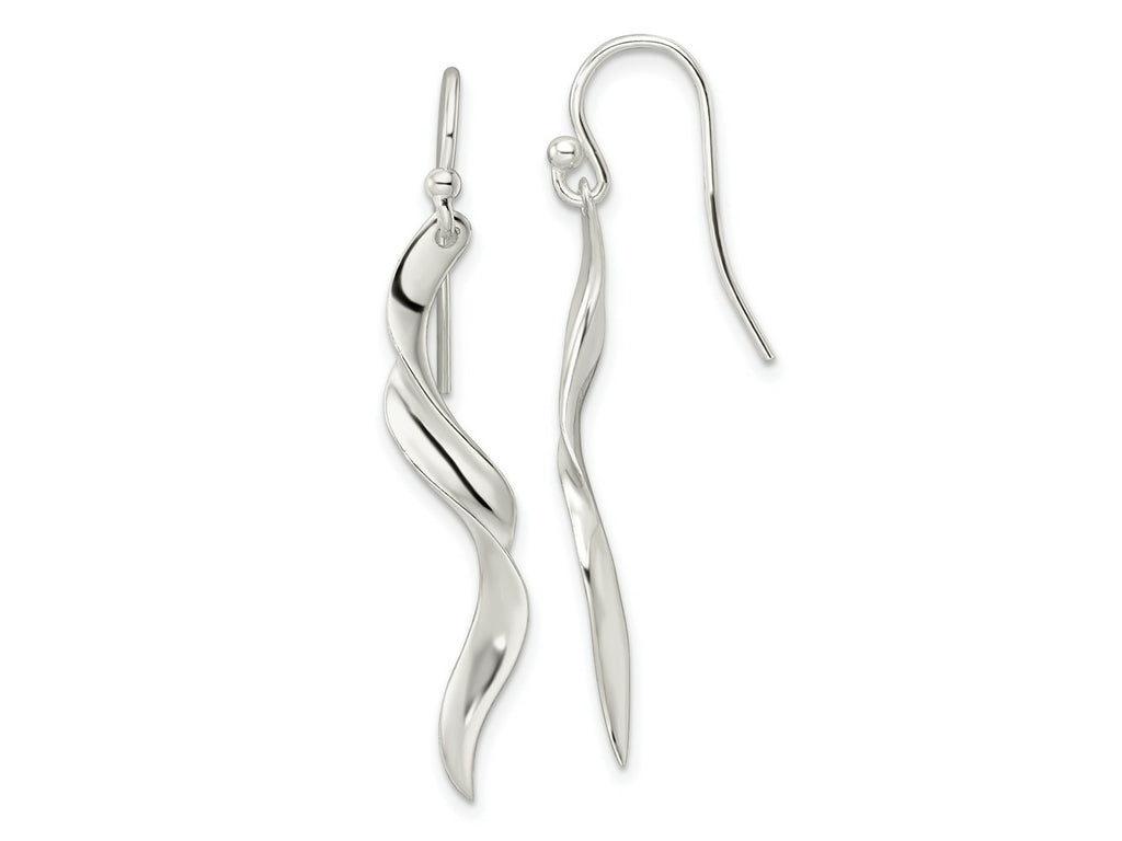 FJC Finejewelers 925 Sterling Silver Polished Twisted Dangle Earrings 43 x 3 mm