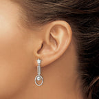FJC Finejewelers 925 Sterling Silver Polished Star and Circle Post Dangle Earrings 30 x 12 mm