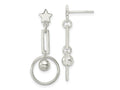 FJC Finejewelers 925 Sterling Silver Polished Star and Circle Post Dangle Earrings 30 x 12 mm
