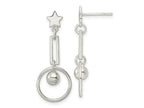 FJC Finejewelers 925 Sterling Silver Polished Star and Circle Post Dangle Earrings 30 x 12 mm