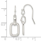 FJC Finejewelers 925 Sterling Silver Polished Rectangle Link Dangle Shepherd Hook Earrings 25 x 8 mm