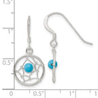 FJC Finejewelers 925 Sterling Silver Polished Turquoise Bead Dream Catcher Dangle Earrings 27 x 13 mm