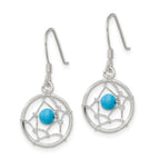 FJC Finejewelers 925 Sterling Silver Polished Turquoise Bead Dream Catcher Dangle Earrings 27 x 13 mm
