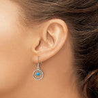 FJC Finejewelers 925 Sterling Silver Polished Turquoise Bead Dream Catcher Dangle Earrings 27 x 13 mm