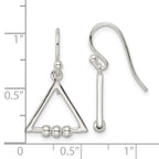 FJC Finejewelers 925 Sterling Silver Polished Beaded Triangle Dangle Earrings 23 x 15 mm