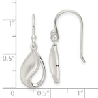 FJC Finejewelers 925 Sterling Silver Polished and Satin fancy Teardrop Dangle Earrings 28 x 9 mm