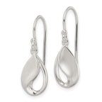 FJC Finejewelers 925 Sterling Silver Polished and Satin fancy Teardrop Dangle Earrings 28 x 9 mm