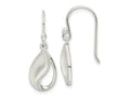 FJC Finejewelers 925 Sterling Silver Polished and Satin fancy Teardrop Dangle Earrings 28 x 9 mm