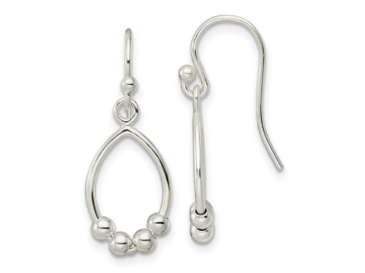 FJC Finejewelers 925 Sterling Silver Polished Beaded Teardrop Dangle Earrings 27 x 10 mm