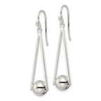 FJC Finejewelers 925 Sterling Silver Polished Triangle and Ball Dangle Shepherd Hook Earrings 44 x 12 mm