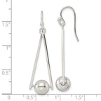 FJC Finejewelers 925 Sterling Silver Polished Triangle and Ball Dangle Shepherd Hook Earrings 44 x 12 mm