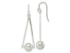 FJC Finejewelers 925 Sterling Silver Polished Triangle and Ball Dangle Shepherd Hook Earrings 44 x 12 mm