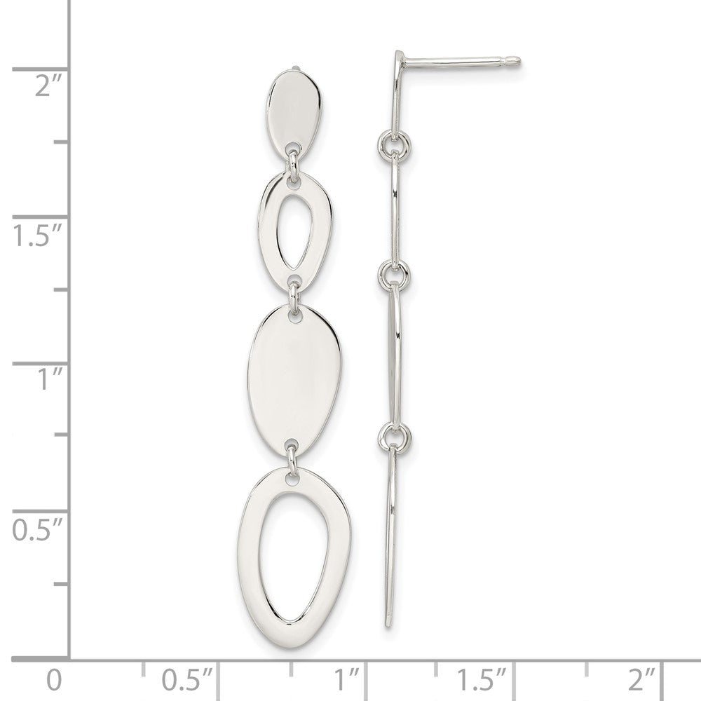 FJC Finejewelers 925 Sterling Silver Polished Fancy Ovals Post Dangle Earrings 48 x 8 mm