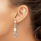 FJC Finejewelers 925 Sterling Silver Polished Fancy Ovals Post Dangle Earrings 48 x 8 mm