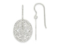 FJC Finejewelers 925 Sterling Silver Polished Floral Oval Dangle Earrings 38 x 19 mm