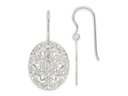 FJC Finejewelers 925 Sterling Silver Polished Floral Oval Dangle Earrings 38 x 19 mm