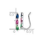 FJC Finejewelers 925 Sterling Silver  Polished Multi-color Pear CZ Ear Climber Earrings 13 x 2 mm