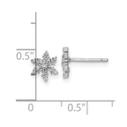 FJC Finejewelers 925 Sterling Silver Button Rhodium-plated Polished CZ Snowflake Earrings 7 mm x 6 mm