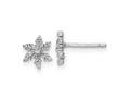 FJC Finejewelers 925 Sterling Silver Button Rhodium-plated Polished CZ Snowflake Earrings 7 mm x 6 mm